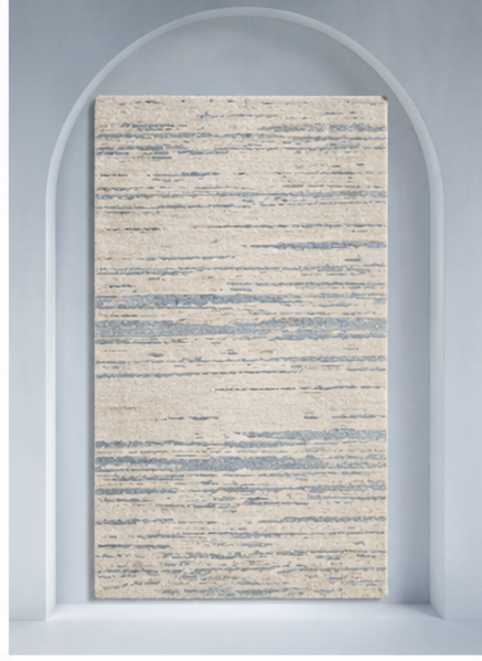 modern striped blue neutral rug contemporary handmade carpet minimal design