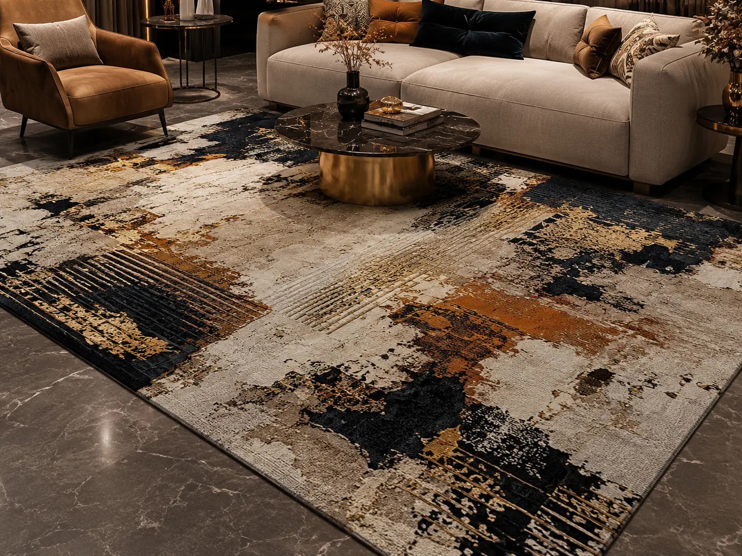 Magna Collection luxury geometric handmade rug for modern architectural interiors by Planet Arts
