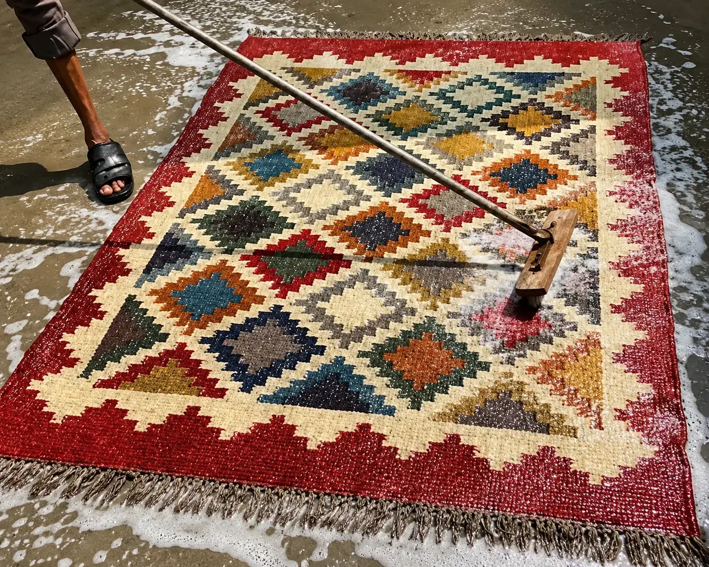 Handmade Rug Washing and Finishing