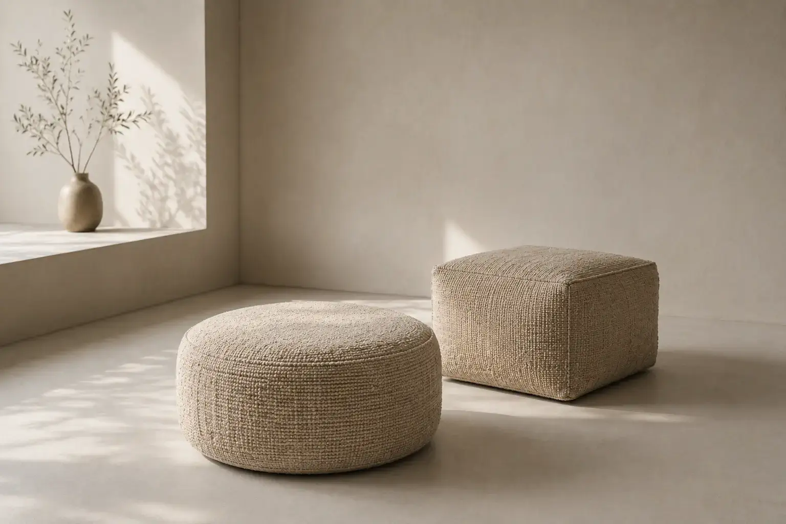 Hanwoven Poufs