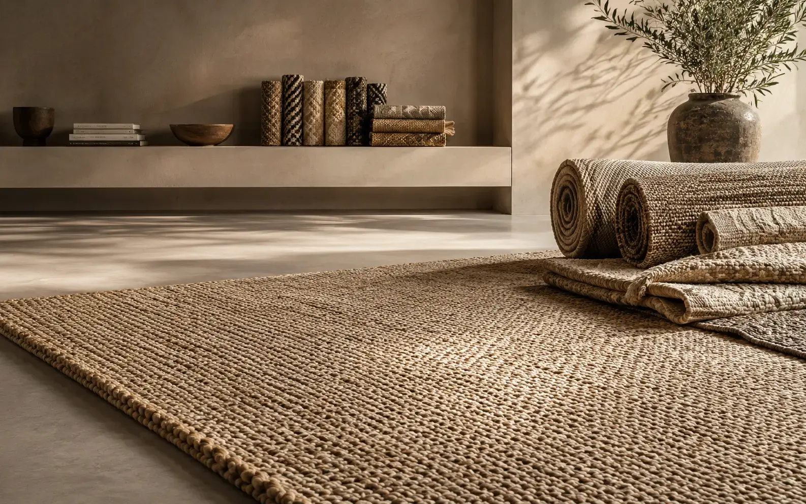Hand-braided jute rugs manufactured by Planet Arts, Jaipur