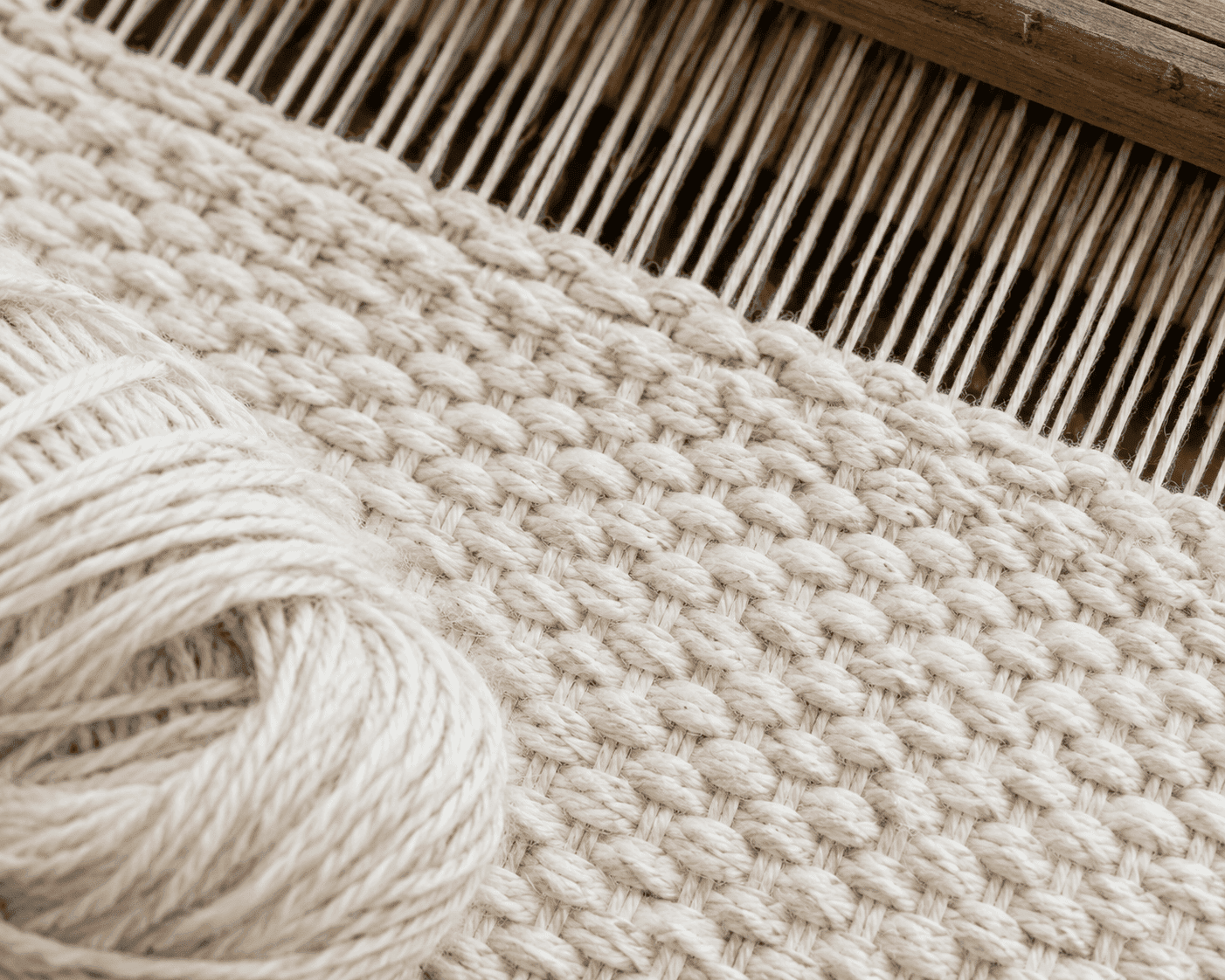 Close-up of cotton weave used in Planet Arts rug production